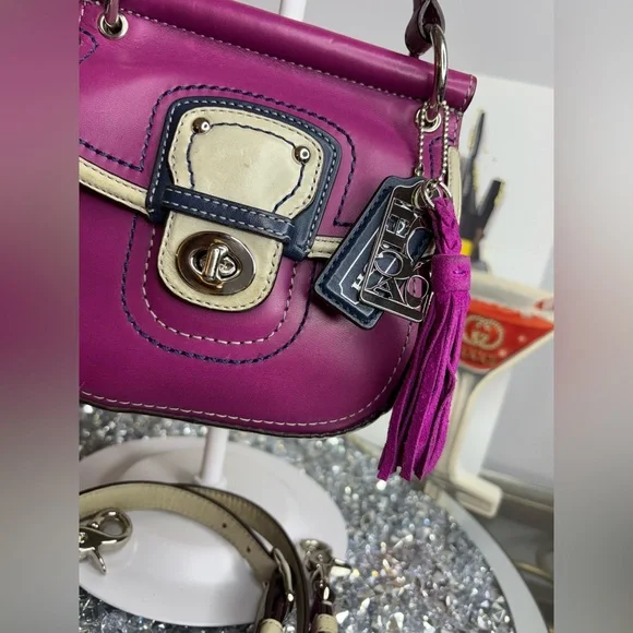 Coach 2012 Legacy Mini Willis colorblock leather crossbody bag EUC - Picture 3 of 17